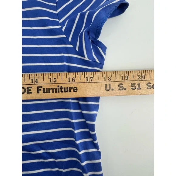 Ralph Lauren Sport Striped Pony Top T Shirt Womens L Blue White - Picture 7 of 8